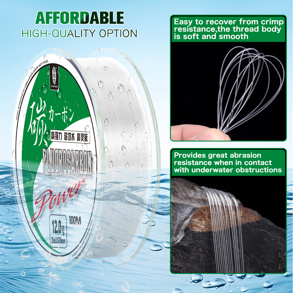 ZUKIBO 50m 100m 100% Fluorocar – Fluorocarbon Line recenzja i cena