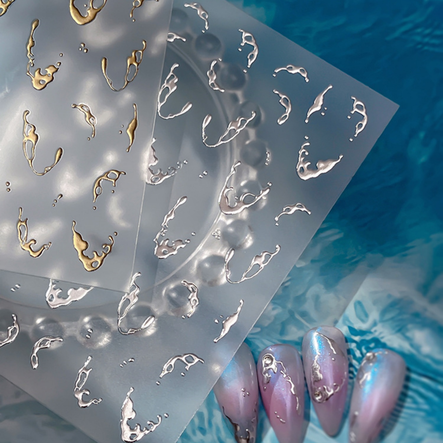 Gold Foil Water Splash 5D Nail – Freshwater Line recenzja i cena